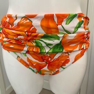 VENUS Orange and Green Floral Moderate coverage swim separate Bikini Bottom
